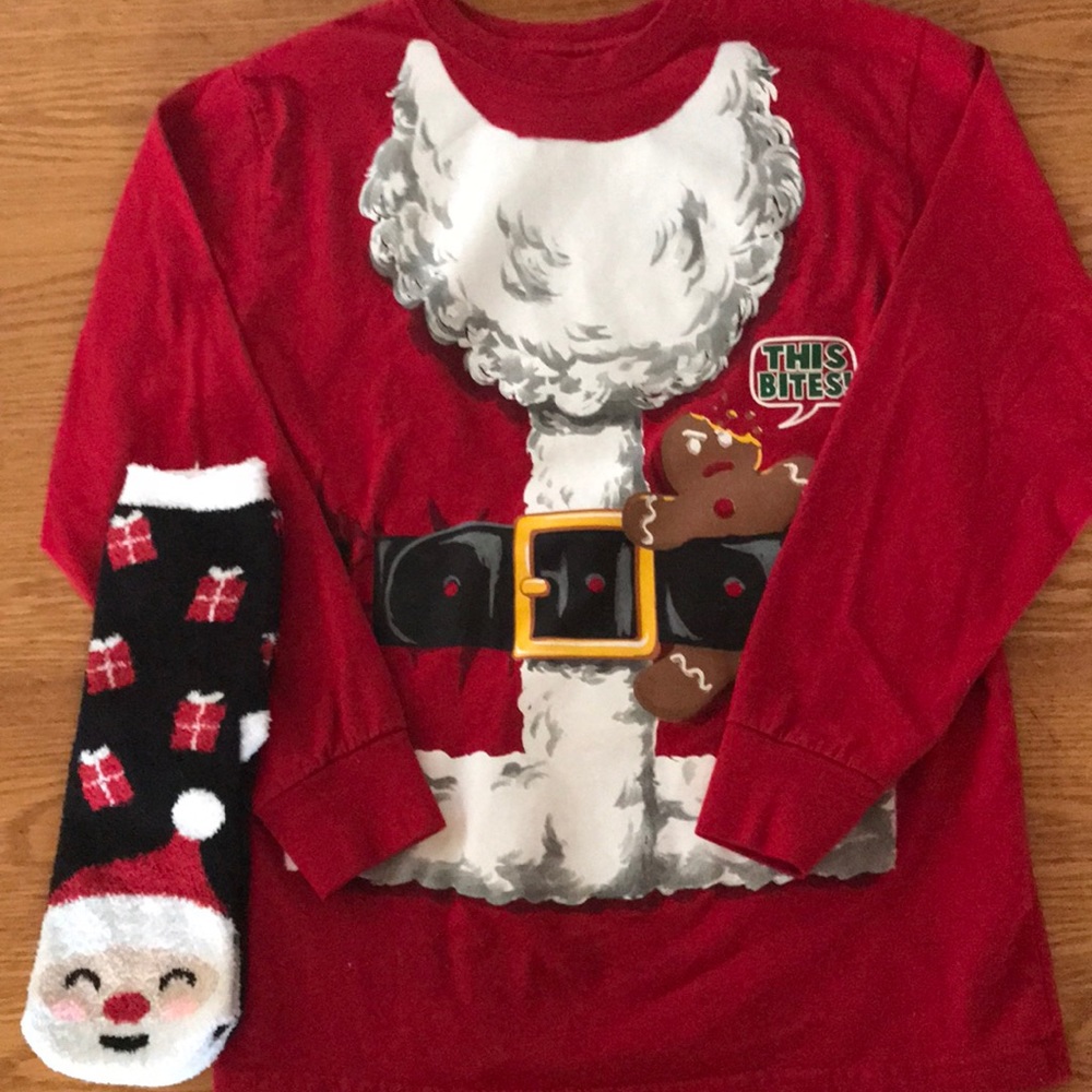 Girls Holiday Time Sweatshirt and Booties Sz Lg